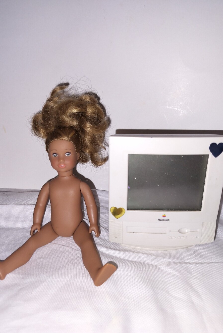 Pleasant Company Mac Computer Untested For Parts -American Girl Mini Doll